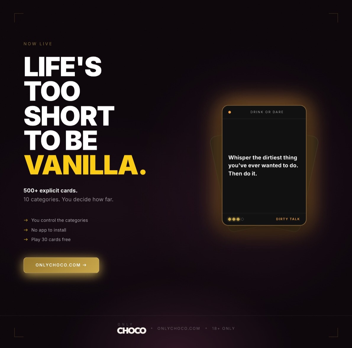 Very spicy couple card game - OnlyChoco - Life is too short to be vanilla